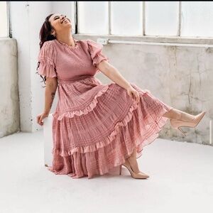 Belle Terre Ave Pink Ruffled Dress